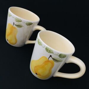 2 Epoch Frutta Pear Coffee Tea Mug Cup Hand Painted